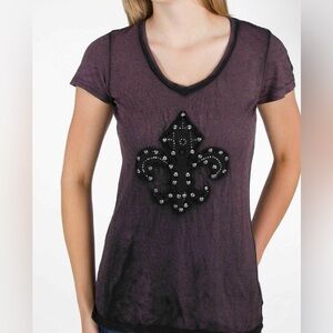 VINTAGE Y2K Velvet Stone Fleur T Shirt|| Size Large